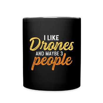 I like drone wedding videographer. Gift - Full Colour Mug - black - Front