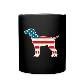 4th of July German Pointer American Flag Dog USA - Tasse einfarbig - Schwarz - Vorne