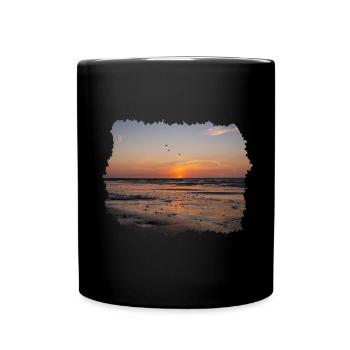 Sunset by the sea - Full Colour Mug - black - Front