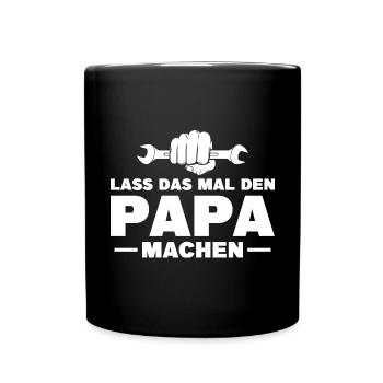 Schrauber Handwerker Kfz Mechaniker Papa - Tasse einfarbig - Schwarz - Vorne