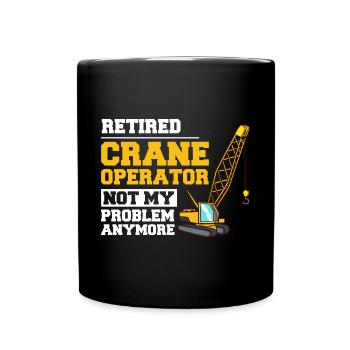 Crane Operator Construction Worker Crane Tower Training - Full Colour Mug - black - Front