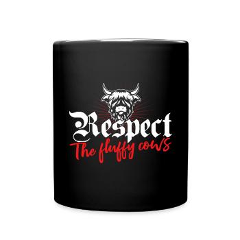 Scottish Highland Cattle Cow - Tasse einfarbig - Schwarz - Vorne