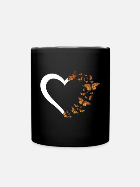 Entomology Milkweed Monarch Butterfly Heartshape - Tasse einfarbig - Schwarz