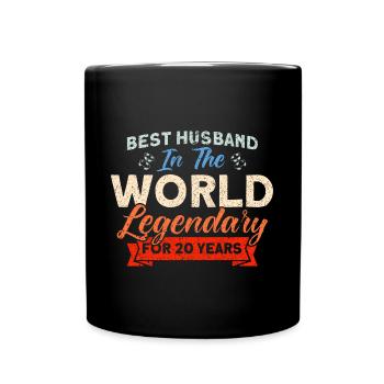 20th Wedding Anniversary Couple Design 20 Years of Marriage - Full Colour Mug - black - Front