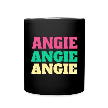 Angie Birthday Angela First Name Gifts Angelika - Full Colour Mug - black - Front