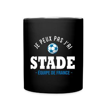 football feminin peux pas j ai Stade equipe france - Mug uni - noir - Devant