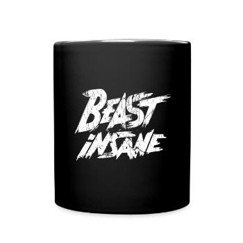 Beast Insane Gym Kraftsport Fitness Spruch - Tasse einfarbig - Schwarz - Vorne