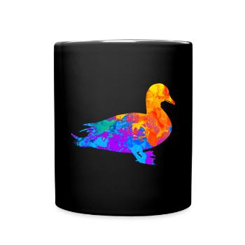 Canard Canard Colvert Enterich Silhouette Cadeau - Mug uni - noir - Devant