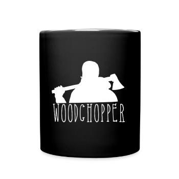Holzfäller Woodchopper Design Baumfäller - Tasse einfarbig - Schwarz - Vorne