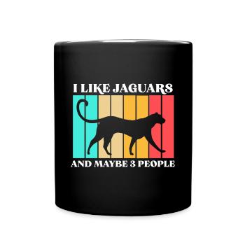 Jaguar Geschenkidee - Tasse einfarbig - Schwarz - Vorne