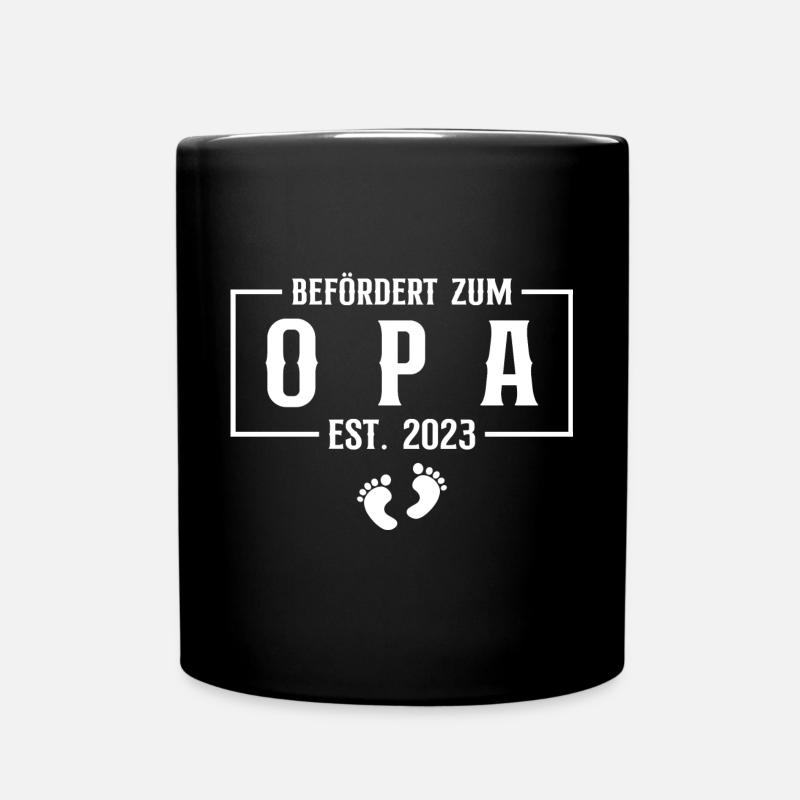 Schwangerschaft verkünden 2023 Werdender Opa - Tasse einfarbig - Schwarz
