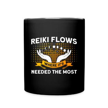 Reiki Symbol Reiki Meister Reiki Kristall Geschenk - Tasse einfarbig - Schwarz - Vorne