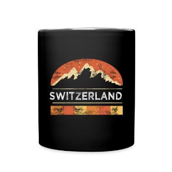 Switzerland Mountains Holiday Home Country - Full Colour Mug - black - Front