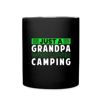 Just A Grandpa Who Loves Camping - Full Colour Mug - black - Front