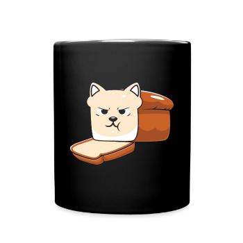 Halloween Katze Hexe - Tasse einfarbig - Schwarz - Vorne