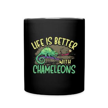 Herpétologiste des reptiles lézards caméléons - Mug uni - noir - Devant
