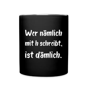 Grammatik Englischlehrer Englisch Sprache Lernen - Tasse einfarbig - Schwarz - Vorne