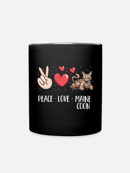 Maine Coon Katze - Tasse einfarbig - Schwarz