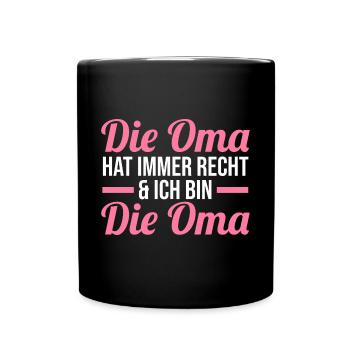 Großmutter Großmama Omi Oma - Tasse einfarbig - Schwarz - Vorne