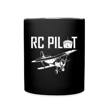Plane RC Pilot - Tasse einfarbig - Schwarz - Vorne