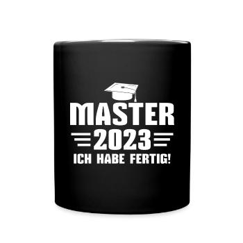 Master 2023 Masterprüfung bestanden Abschluss - Tasse einfarbig - Schwarz - Vorne