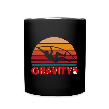 Leichtathletik Springen Stabhochsprung Geschenk - Tasse einfarbig - Schwarz - Vorne