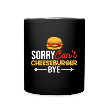 Cheeseburger Cheese Sandwich Hamburger - Full Colour Mug - black - Front