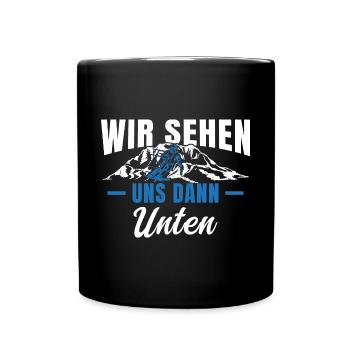 Skifahrer Skifoan Wir sehen uns dann unten - Tasse einfarbig - Schwarz - Vorne