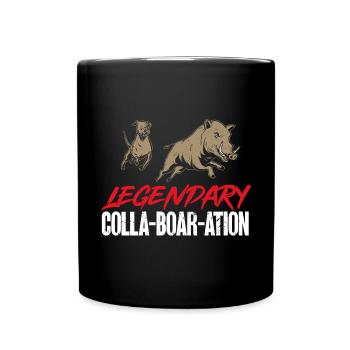 Chasse au sanglier chasseur sanglier - Mug uni - noir - Devant