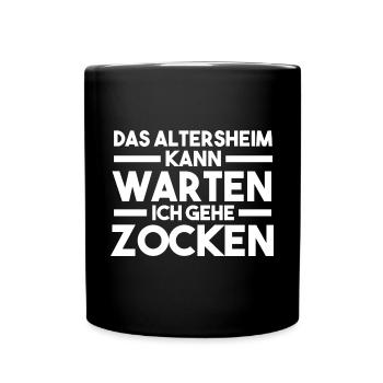 Gaming Ruhestand Rente Zocken Zocker Gamer - Tasse einfarbig - Schwarz - Vorne