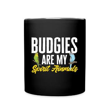 Budgerigar Perruche Oiseau Cadeau pour animaux de compagnie - Mug uni - noir - Devant