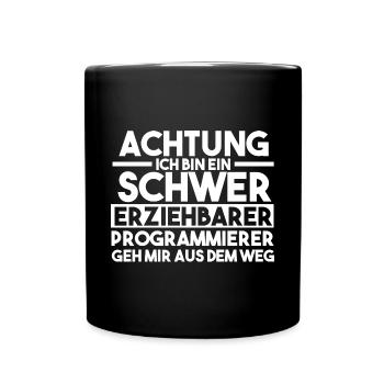Programmieren Entwickler Coder Programmierer - Tasse einfarbig - Schwarz - Vorne