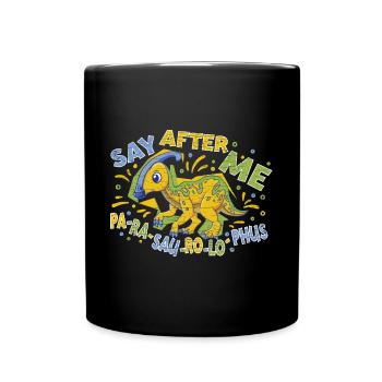 Parasaurolophus Kinder Geschenk Dinosaurier - Tasse einfarbig - Schwarz - Vorne