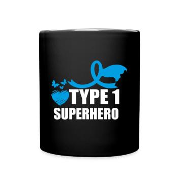 Sensibilisation au diabète de superhéros de type un DT1 - Mug uni - noir - Devant