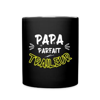 Papa parfait traileur / running / cadeau - Mug uni - noir - Devant