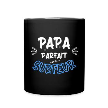 Papa parfait surfeur / cadeau / humour / surf - Mug uni - noir - Devant
