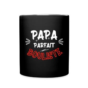 Papa parfait bouliste / pétanque / cadeau / boule - Mug uni - noir - Devant