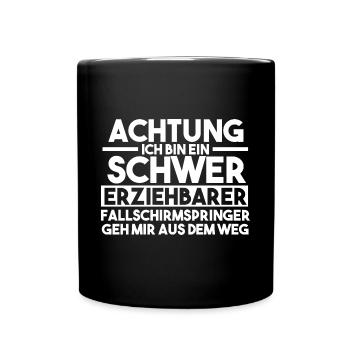 Fallschirmspringer Paragliding Fallschirmspringen - Tasse einfarbig - Schwarz - Vorne