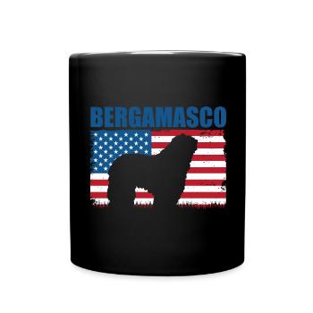 Bergamasker Hirtenhund - Tasse einfarbig - Schwarz - Vorne