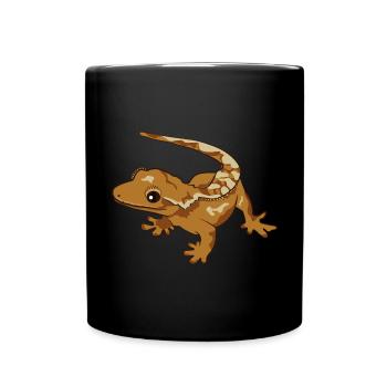 Kronengecko Eidechse Reptil Herpetologe - Tasse einfarbig - Schwarz - Vorne