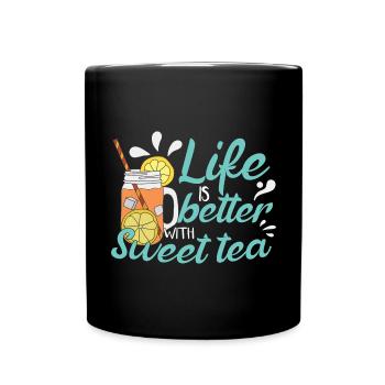 Amateur de thé sucré - Mug uni - noir - Devant