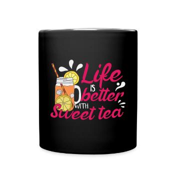 Thé sucré pour femmes - Mug uni - noir - Devant