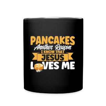 Pfannkuchen Frühstückspfannkuchen Fluffiger Flachk - Tasse einfarbig - Schwarz - Vorne