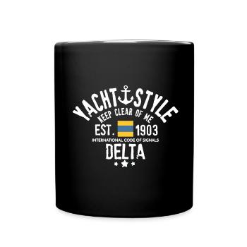 Yacht-Stil halten Sie sich von mir fern. Code Delta - Tasse einfarbig - Schwarz - Vorne