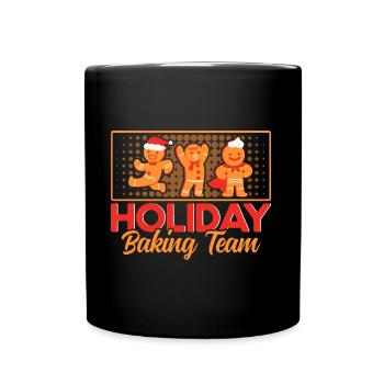 Cookie Baking Crew Christmas Bakery Gingerbread - Full Colour Mug - black - Front