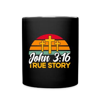 Jesus God Christian Bible Verse Gift - Full Colour Mug - black - Front