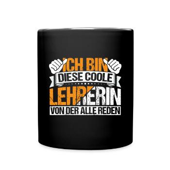 Coole Lehrerin - Tasse einfarbig - Schwarz - Vorne