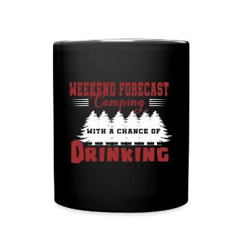 Camping Camper Outdoor Sommer Design - Tasse einfarbig - Schwarz - Vorne