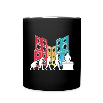 Evolution de l’homme DJ Techno Vinyle Rétro Vintage - Mug uni - noir - Devant