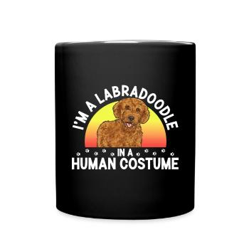Labradoodle Hund - Tasse einfarbig - Schwarz - Vorne